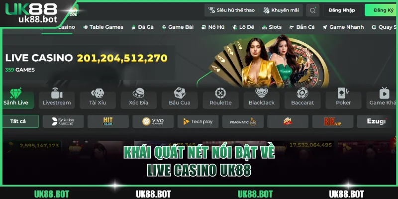 Khái quát nét nổi bật về live casino UK88