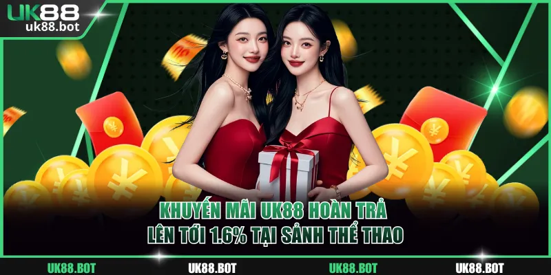 Khuyến mãi UK88 hoàn trả lên tới 1.6% tại sảnh thể thao